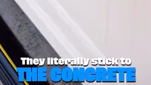 a garage door meeting the concrete